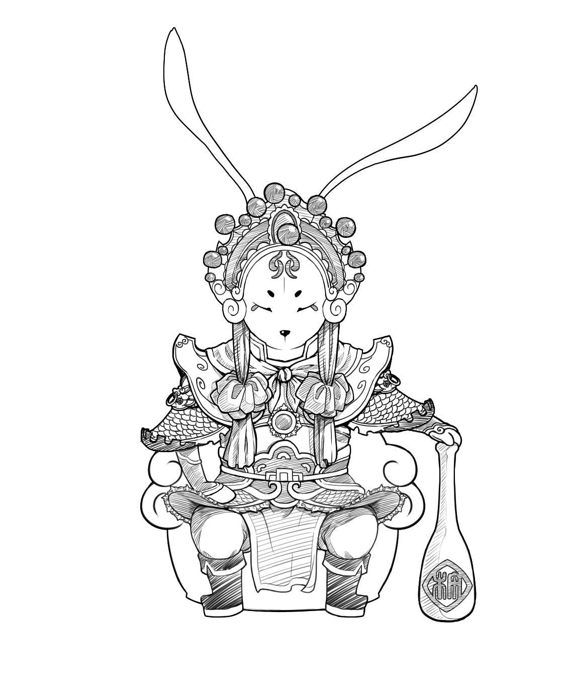 兔子财神爷简笔画 兔子财神爷简笔画图片大全