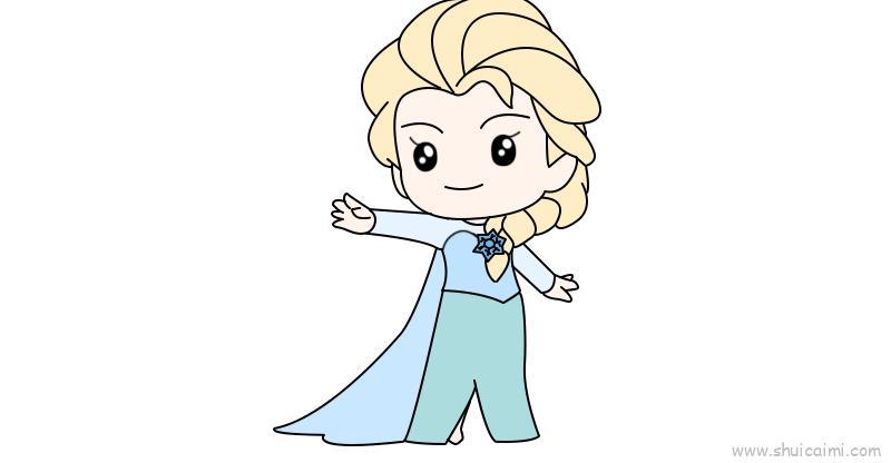 冰雪奇缘艾莎儿童画怎么画 冰雪奇缘艾莎简笔画步骤