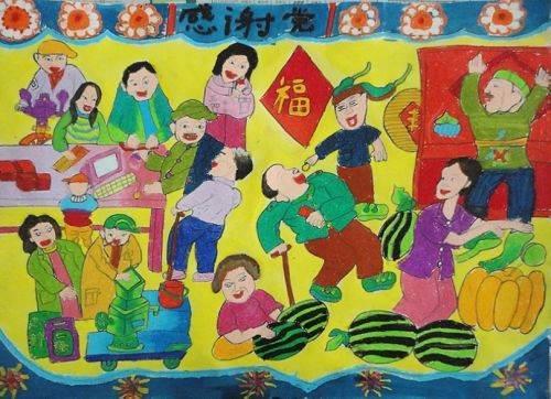 过年全家福儿童画怎么画 过年全家福儿童