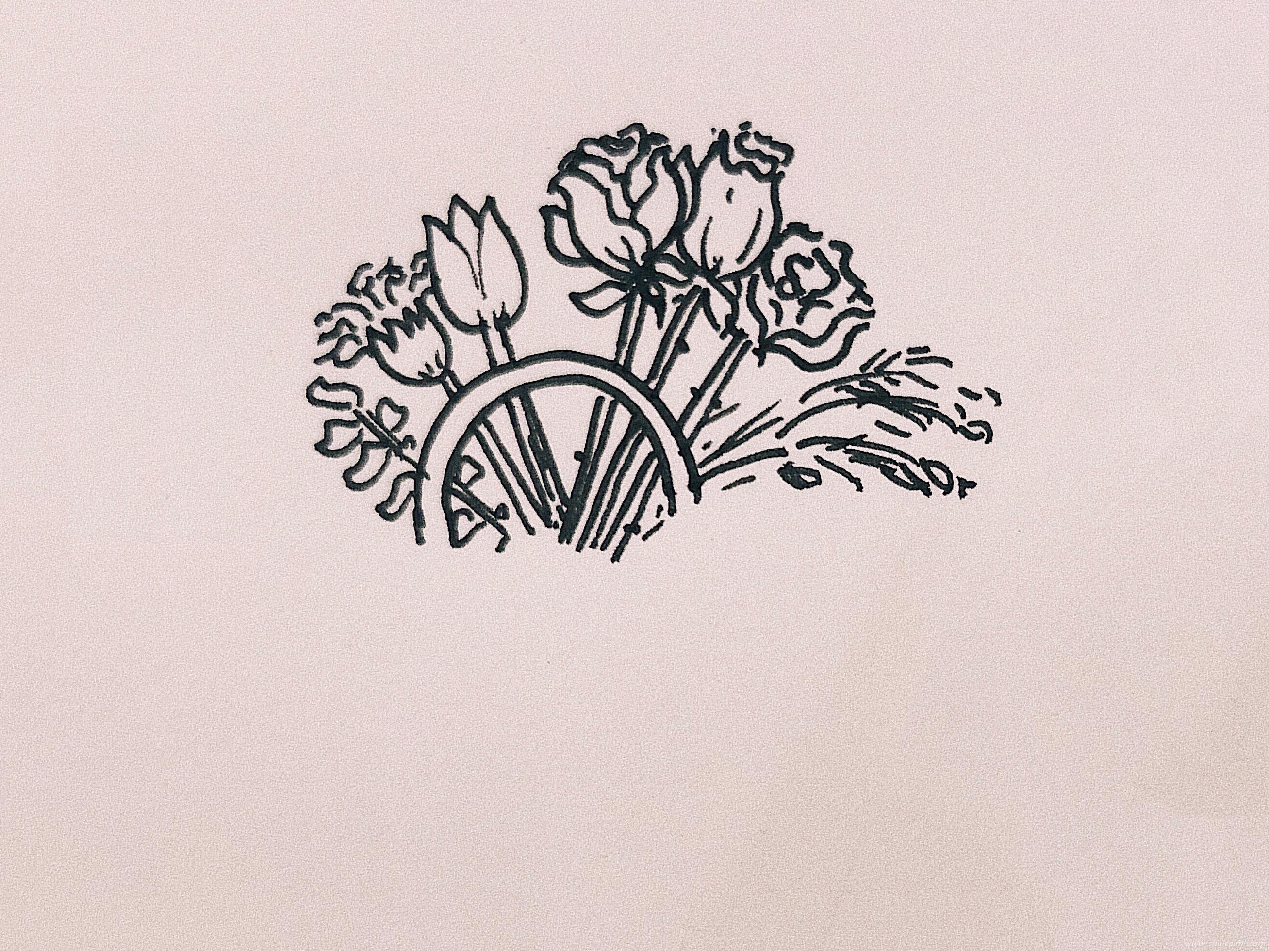 美丽小花篮怎么画 美丽小花篮图片素材