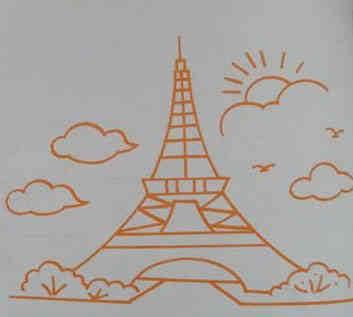 埃菲尔铁塔简笔画 埃菲尔铁塔简笔画彩色
