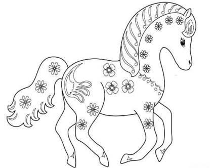 马简笔画图片 马简笔画彩色画