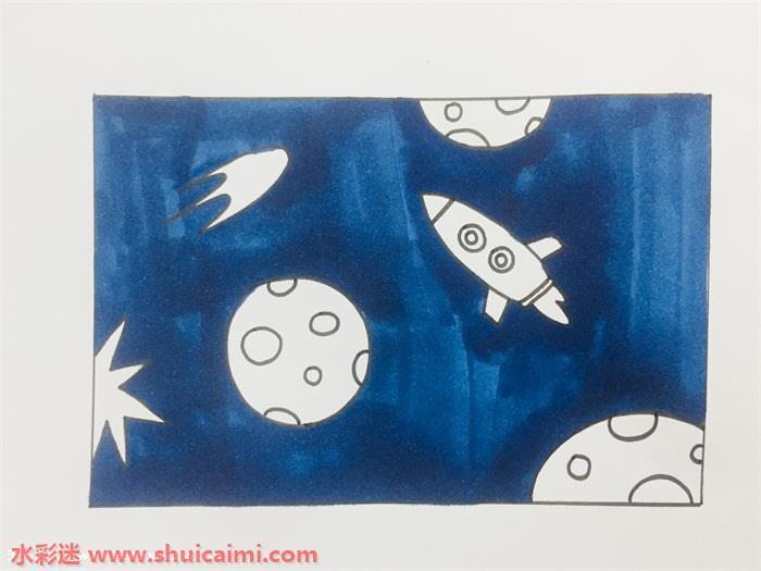 宇宙怎么画 宇宙简笔画简单彩色