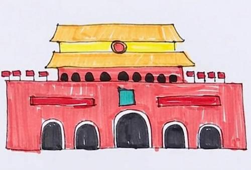 天安城门图片简笔画 天安城门图片简笔画涂色