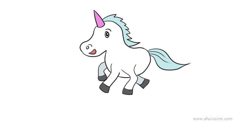 独角兽教程儿童画怎么画 独角兽教程简笔画图片