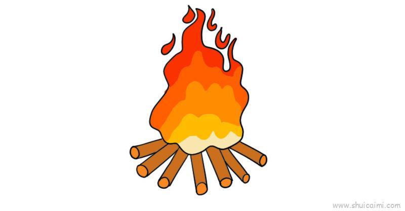 引火源儿童画怎么画 引火源简笔画简单