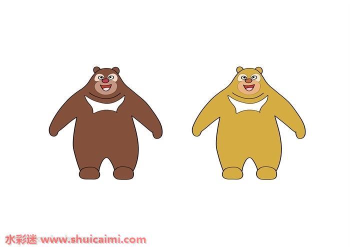 熊大熊二怎么画 熊大熊二简笔画画法