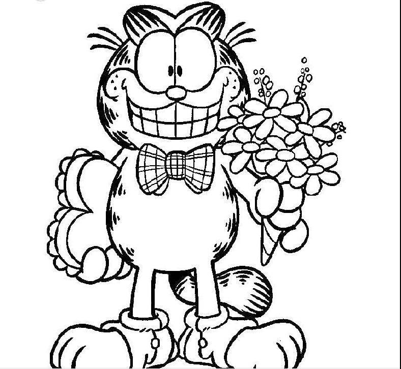 加菲猫简笔画图片大全 加菲猫简笔画图片大全带颜色