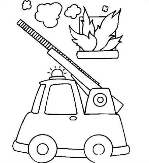 消防车简笔画 消防车简笔画图片大全