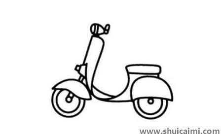 踏板摩托车儿童简笔画图片大全