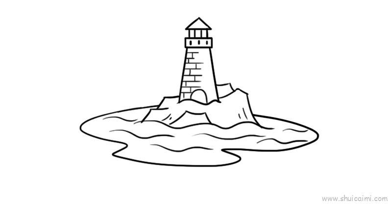 海边儿童画怎么画 海边简笔画图片