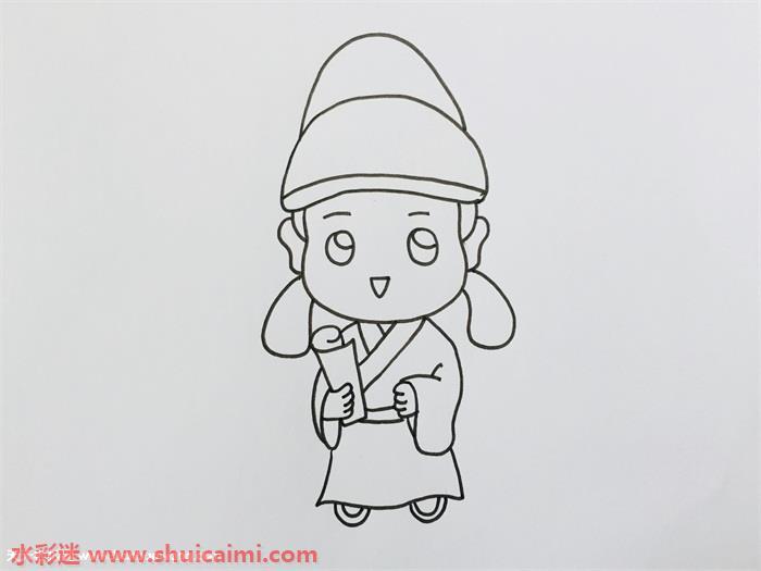 李白怎么画 李白简笔画简单彩色