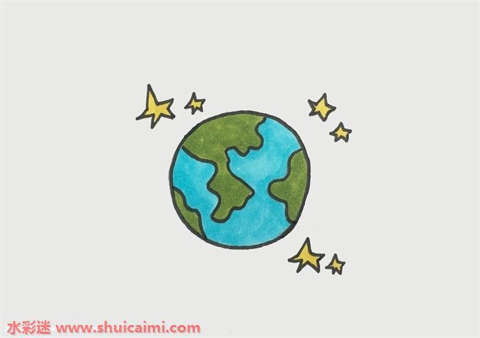 地球怎么画 地球简笔画漂亮卡通