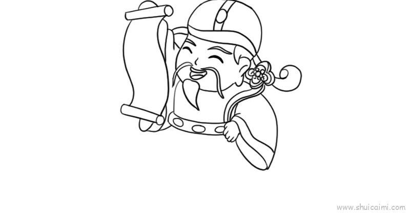 财神爷儿童画怎么画 财神爷简笔画步骤