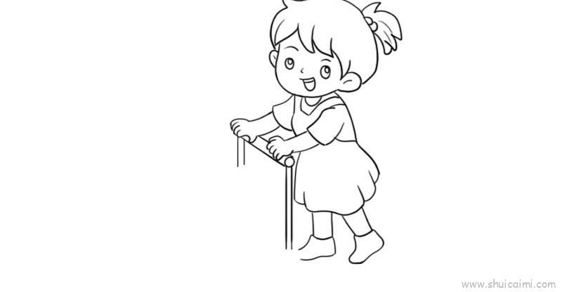 超市购物儿童画怎么画 超市购物简笔画顺序