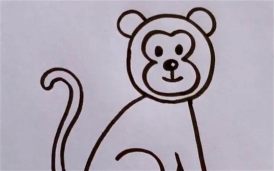 猴简笔画 狗简笔画彩色
