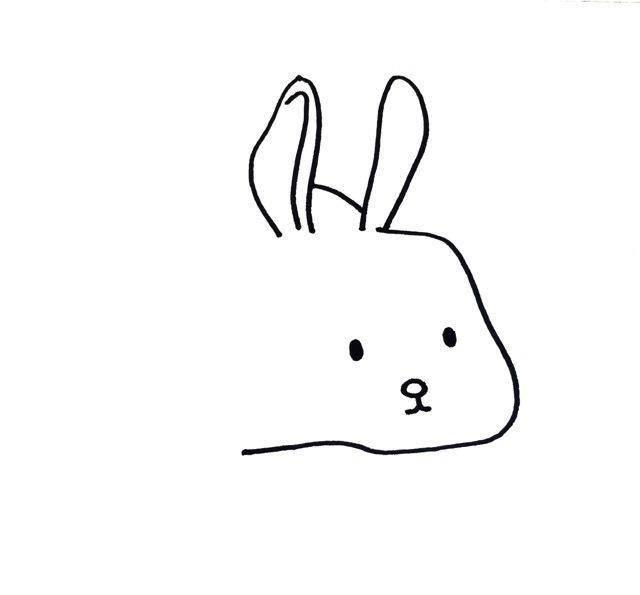 兔头简笔画图片大全 兔头简笔画图片带颜色可爱