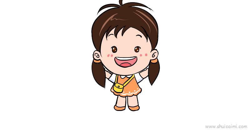 扎双马尾儿童画怎么画 扎双马尾简笔画画法