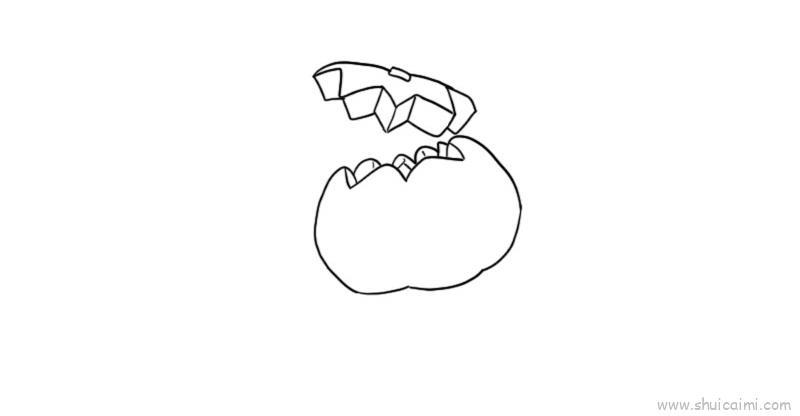 南瓜灯开盖儿童画怎么画 南瓜灯开盖简笔画顺序