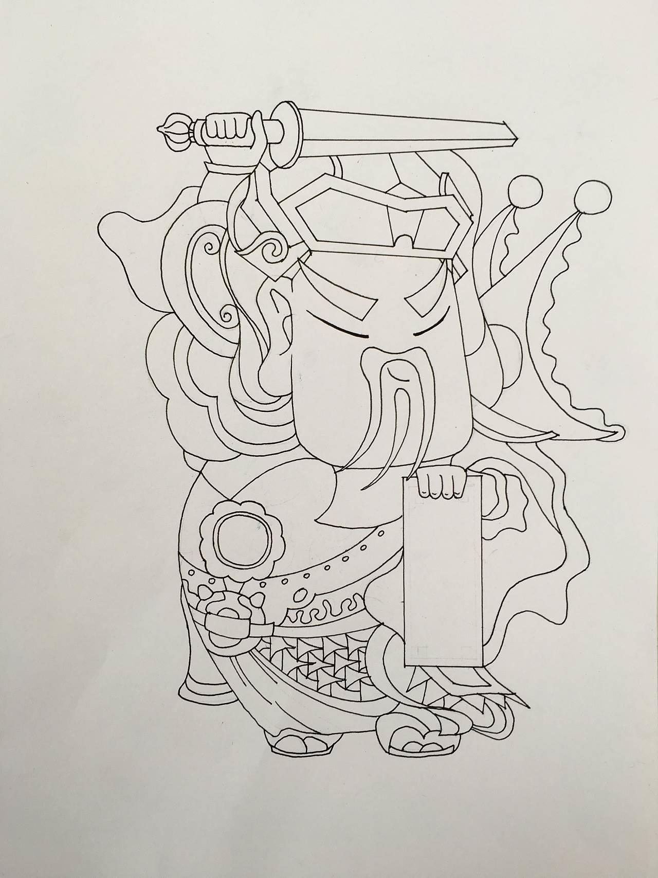 门神简笔画 门神简笔画极简幼儿园