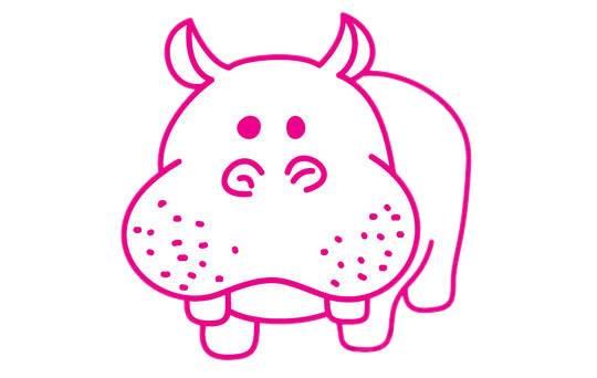 河马简笔画 河马简笔画彩色