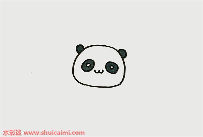 熊猫头怎么画 熊猫头简笔画图片大全彩色