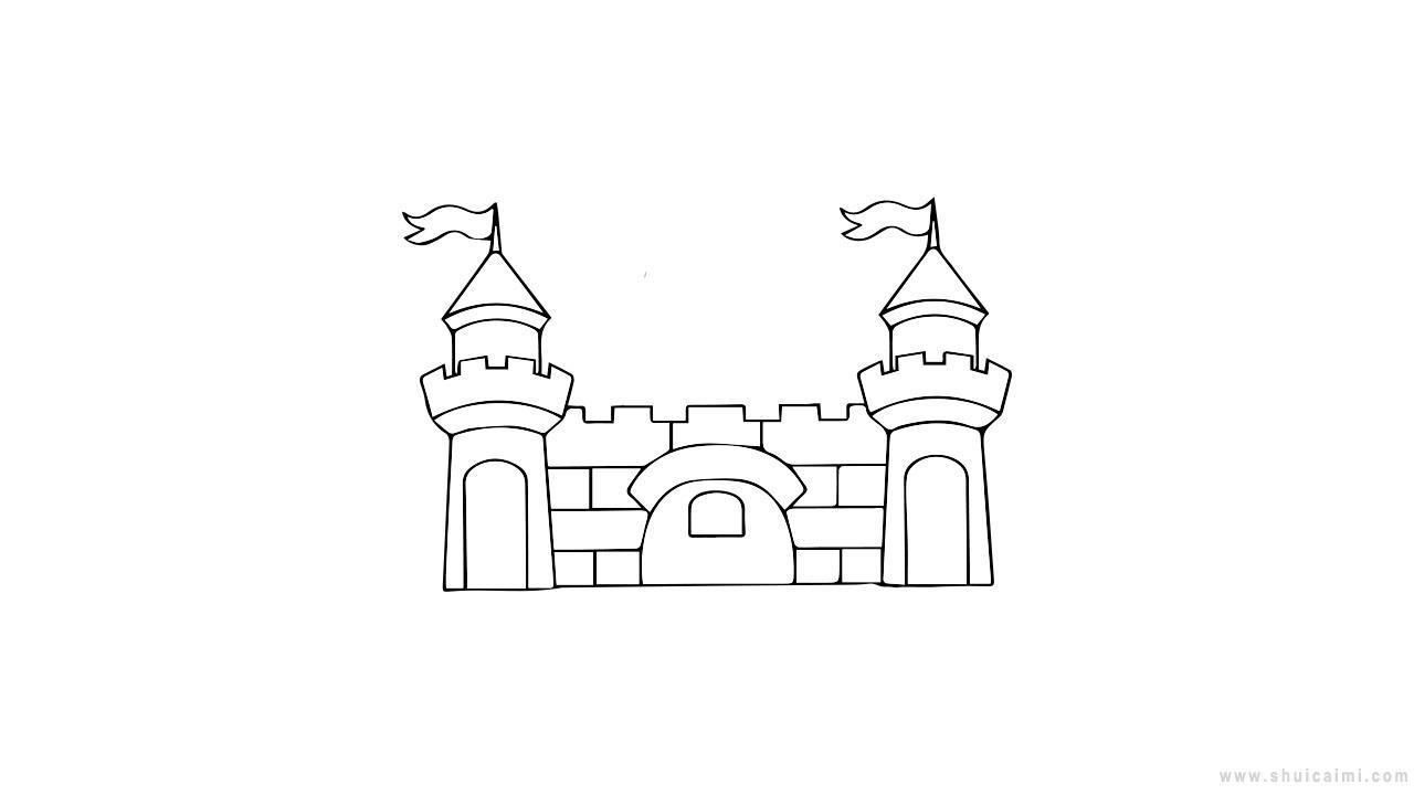 迪士尼城堡简笔画怎么画 迪士尼城堡简笔画图片