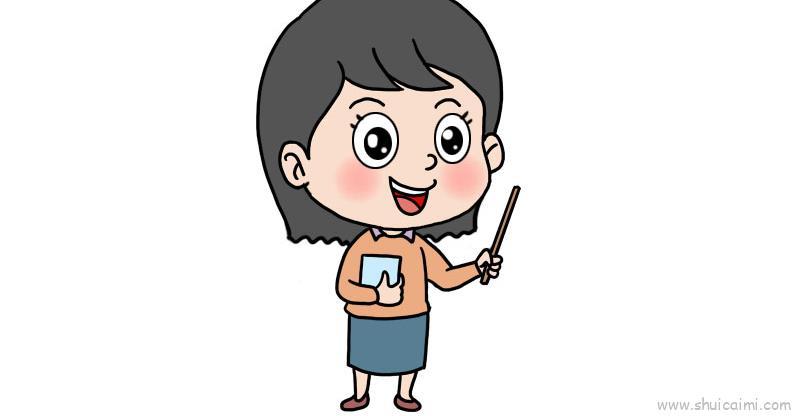 教师节女老师儿童画怎么画 教师节女老师简笔画顺序
