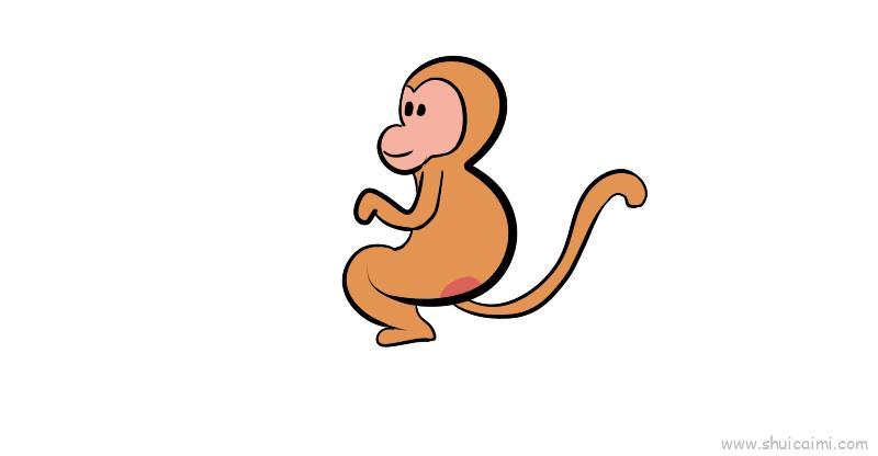 用数字画动物之猴子儿童画怎么画 用数字画动物之猴子简笔画顺序