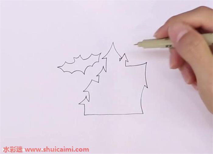 万圣节幽灵城堡怎么画 万圣节幽灵城堡简笔画步骤图