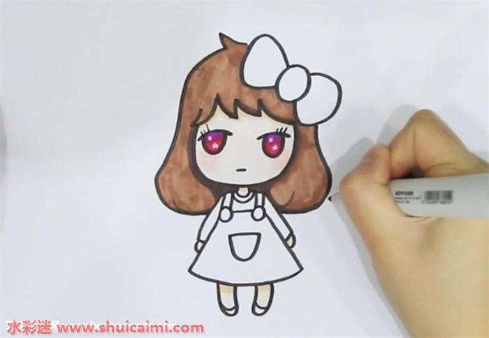 小女孩怎么画 小女孩简笔画图片大全带颜色