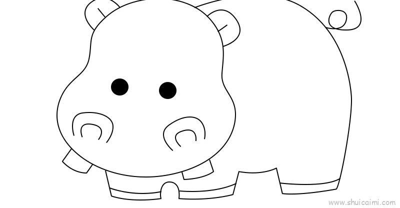 河马儿童画怎么画 河马简笔画图片