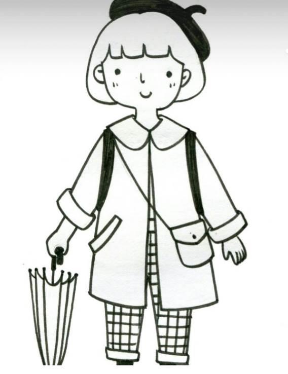 可爱的小女孩简笔画 美丽可爱的小女孩简笔画