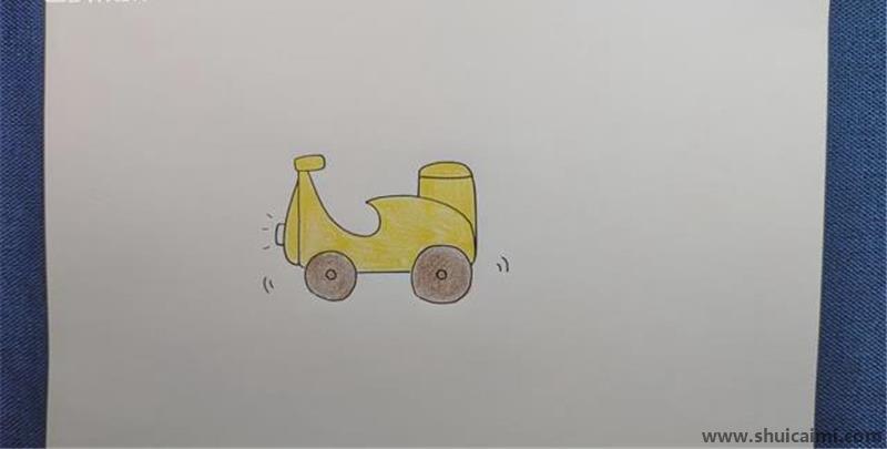 电动车儿童简笔画怎么画 电动车儿童画好看