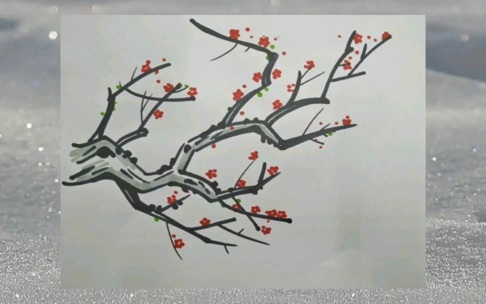 梅花树简笔画 梅花树简笔画手绘