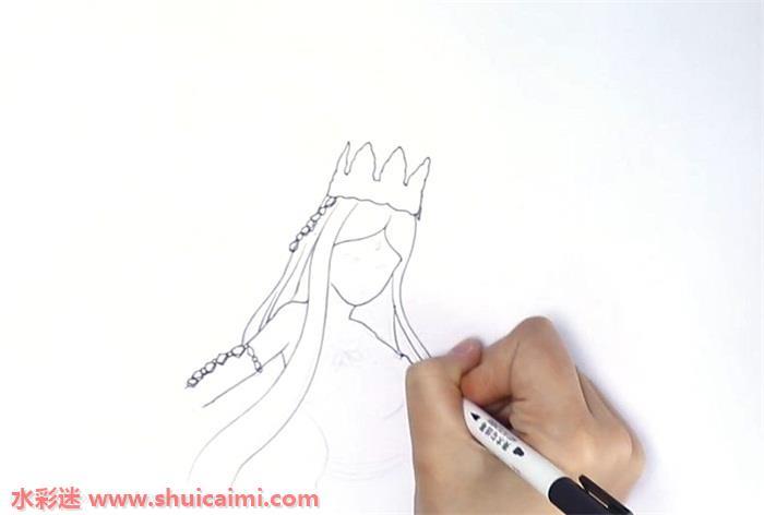 冰公主怎么画 一步一步 叶罗丽冰公主简笔画简单又漂亮