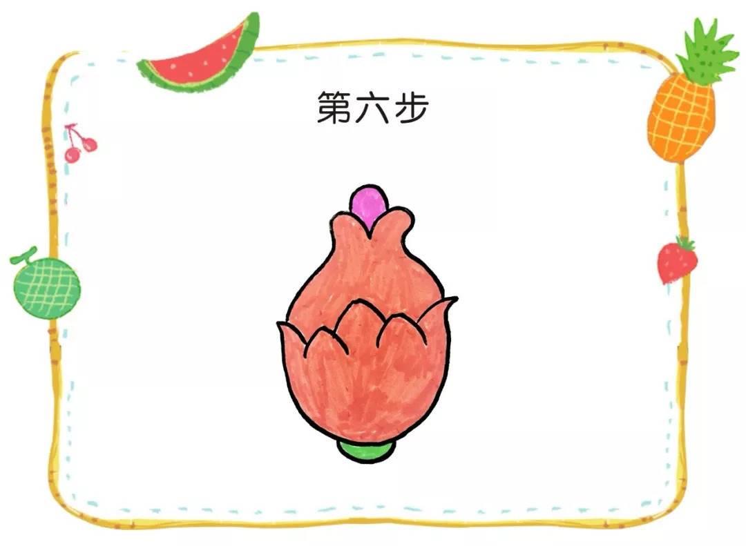 火龙果简笔画 火龙果简笔画图片带颜色