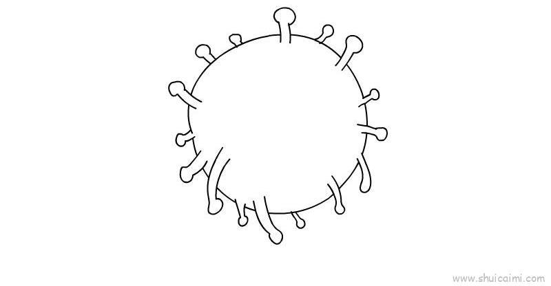 病毒儿童画怎么画 病毒简笔画顺序