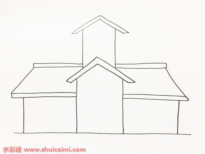 学校怎么画 学校简笔画步骤图