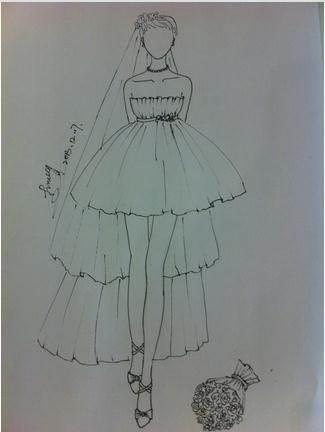 婚纱的简笔画图片大全 婚纱的简笔画图片大全大图可爱