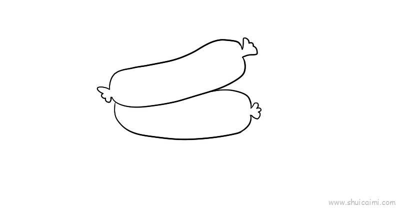 热狗儿童画怎么画 热狗简笔画步骤