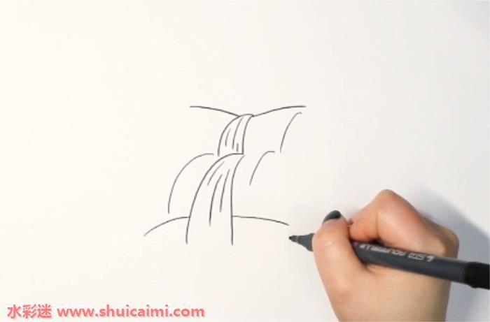 瀑布怎么画 瀑布简笔画漂亮卡通