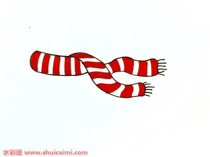 圣诞围巾怎么画 圣诞围巾简笔画图片带颜色