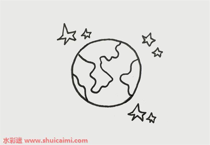 地球怎么画 地球简笔画漂亮卡通