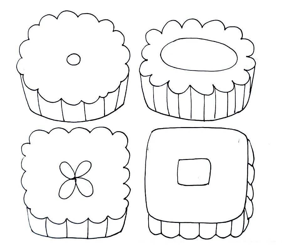 月饼简笔画 月饼简笔画儿童画