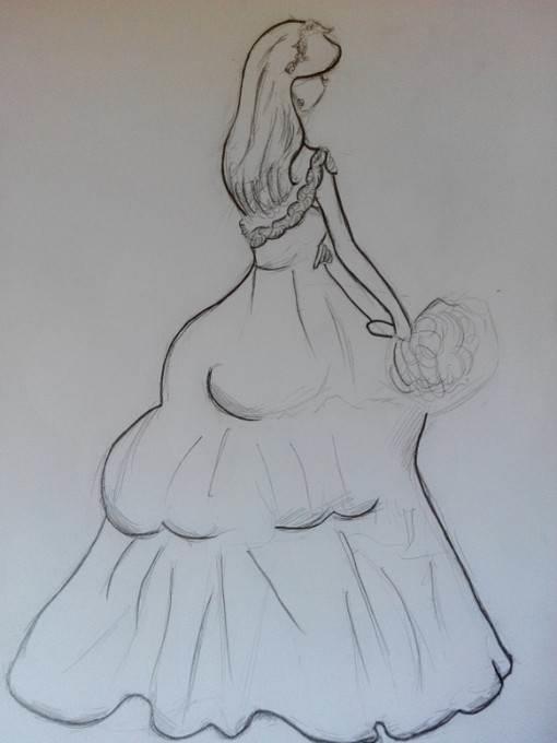 婚纱简笔画 婚纱简笔画图片大全