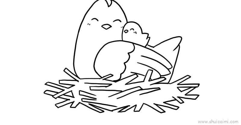 母鸡和小鸡儿童画怎么画 母鸡和小鸡简笔画图片大全