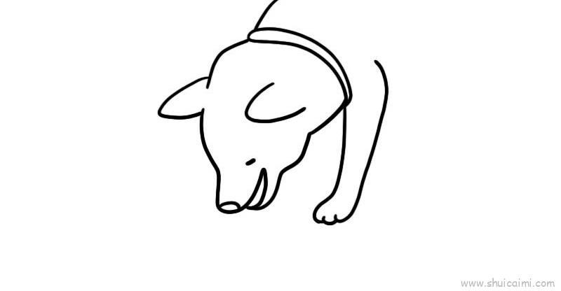 吃狗粮儿童画怎么画 吃狗粮简笔画画法