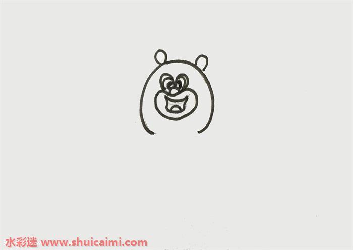 可爱简单卡通熊二简笔画怎么画（一步一步）