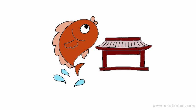 鲤鱼跳龙门简笔画怎么画 鲤鱼跳龙门简笔画图片大全